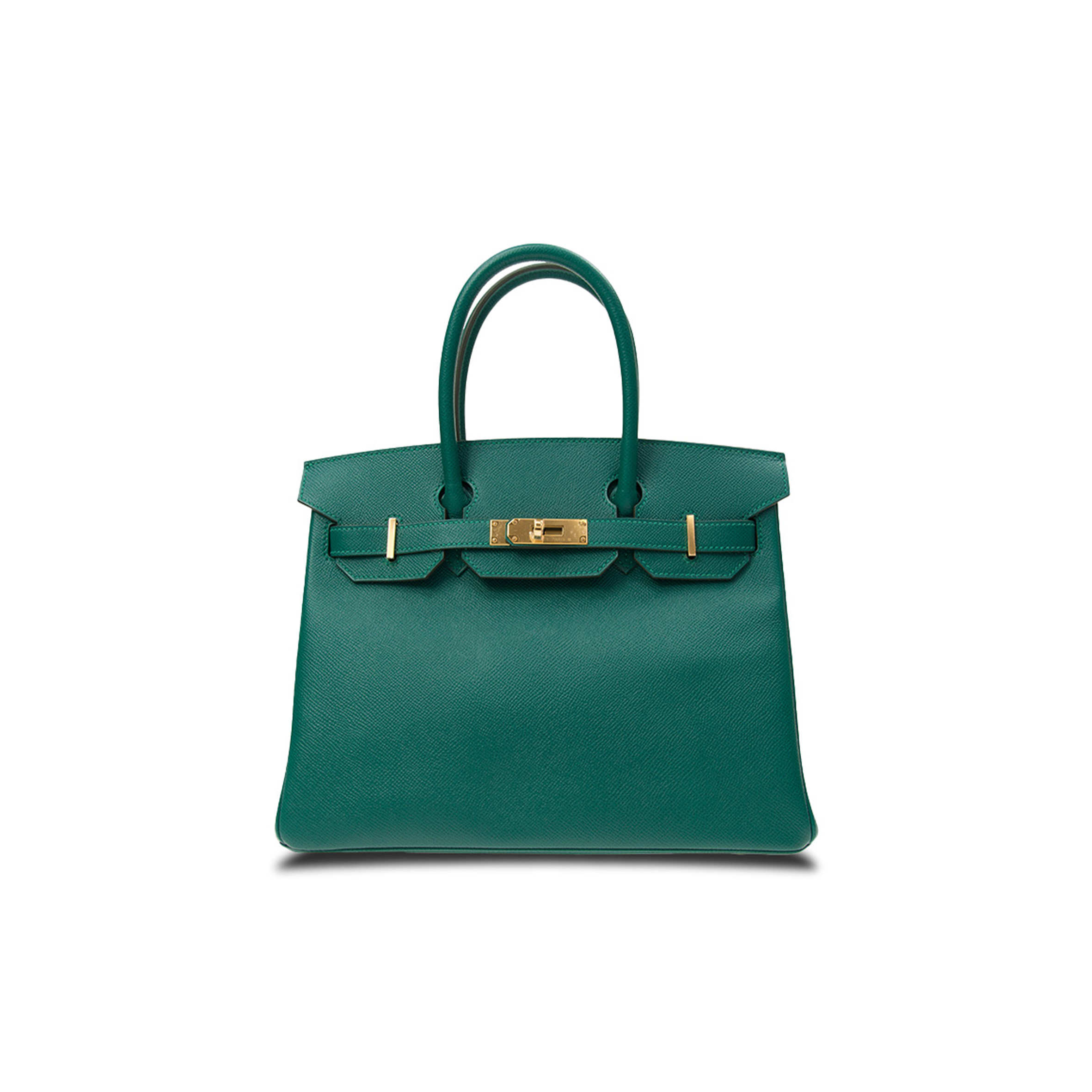 HERMES MASTER BIRKIN 30 EPSOM VELVET GREEN GOLD BUCKLE BAG BK30Z6EPGP (30*23*15cm)